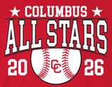 2026 Columbus Little League Baseball All Star Crop Shirt