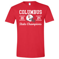 2024 Columbus Football State Champion Shirt Helmet Logo