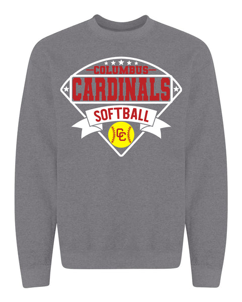 Copy of 2024 Columbus Softball Grey Diamond Crewneck Sweatshirt