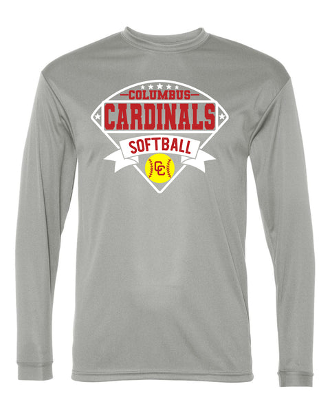 2024 Columbus Softball Grey Diamond Long Sleeve Drifit Shirt