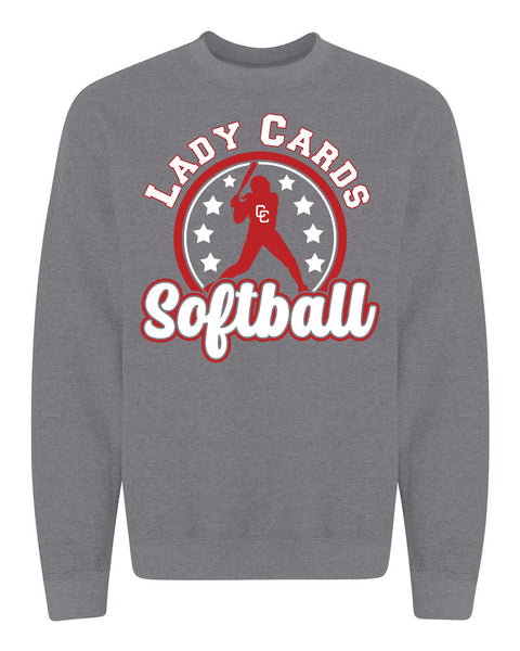 2024 Columbus Softball Grey Girl Crewneck Sweatshirt