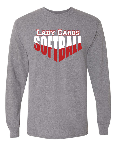 2024 Columbus Softball Grey Words Long Sleeve Cotton Shirt