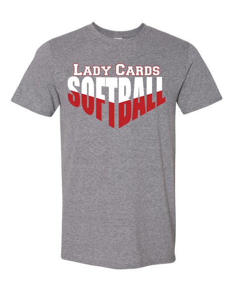 2024 Columbus Softball Grey Words Short Sleeve Cotton Shirt