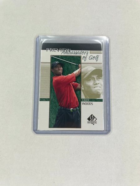 2001 Upper Decker SP Authentic Preview Tiger Woods Ambassasors of Golf