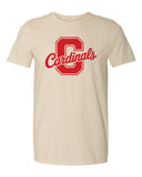 Cursive Cardinals Big C Bella Canvas Triblend Shirt