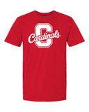 Cursive Cardinals Big C Bella Canvas Triblend Shirt