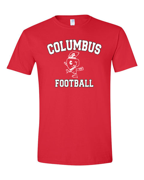 Columbus Football w/74 Cardinal Shirt