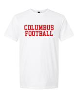 Columbus Football Red Block Font Shirt