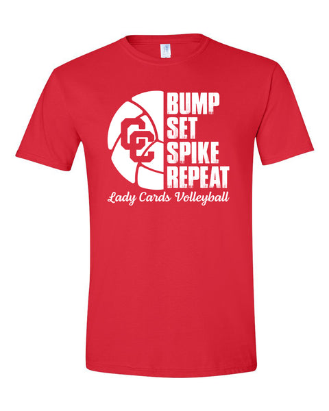 Bump Set Spike Repeat Cardinal Volleyball Shirt