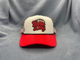 Red Football Printed Mesh Patch Hat