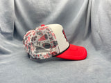 Red Football Printed Mesh Patch Hat