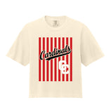 Cardinals Stipe Design Boxy Tee