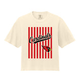 Cardinals Stipe Design Boxy Tee