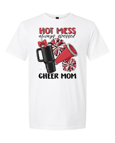 Hot Mess Cheer Mom Shirt