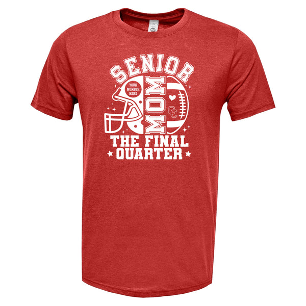 Senior Football Mom Red Triblend Shirt