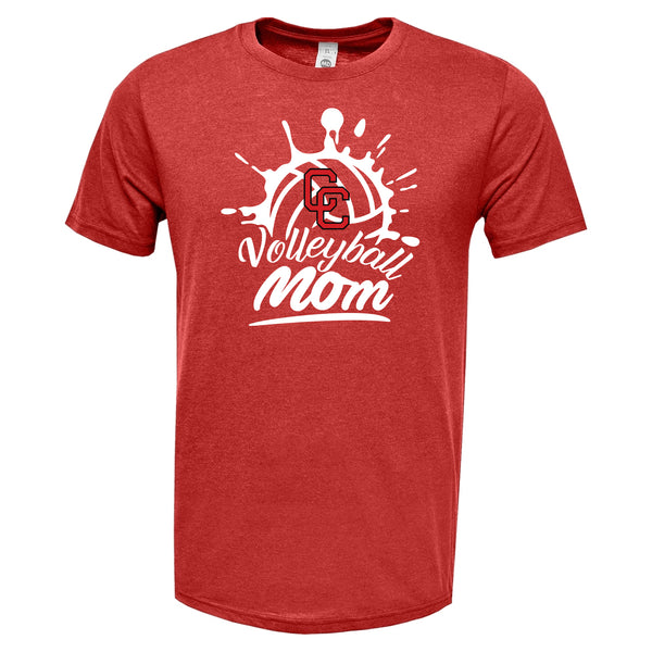 Volleyball Mom Splatter Red Triblend Shirt