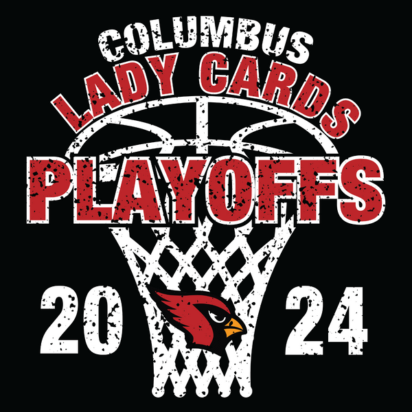 2024 Columbus Lady Cards Basketball Playoff Short Sleeve Shirt