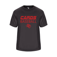 Cards Baseball Youth Vent Back Graphite Shirt with Red Logo