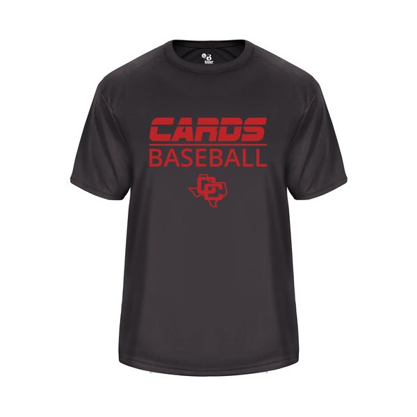 Cards Baseball Vent Back Shirt Graphite with Red Logo