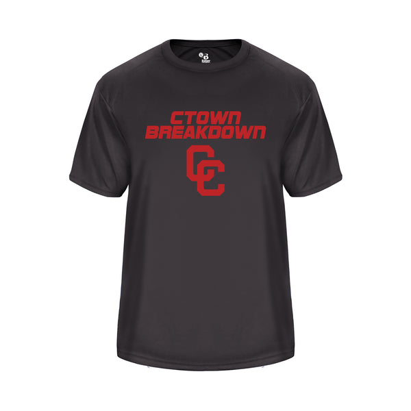 CTOWN BREAKDOWN Youth Vent Back Graphite Shirt with Red CC Logo