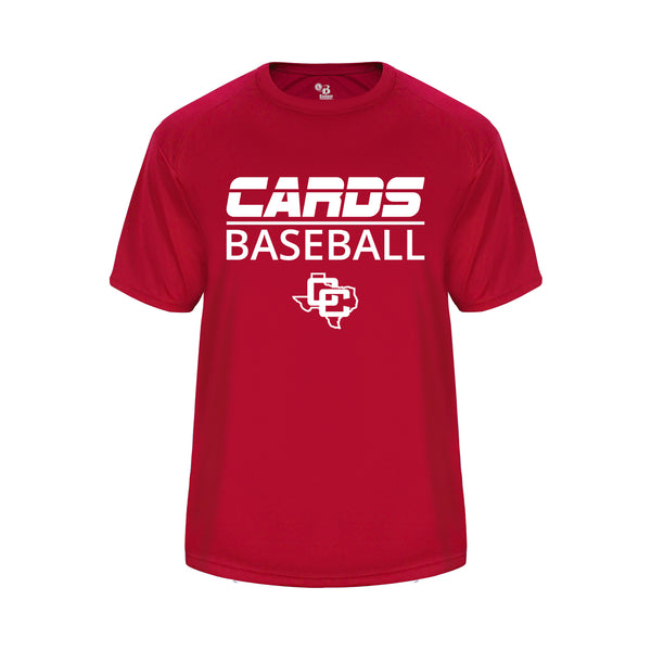 Cards Baseball Youth Vent Back Red Shirt with White Logo