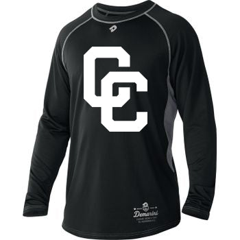 Black DeMarini's CC Long Sleeved Youth Shirt with White CC Logo