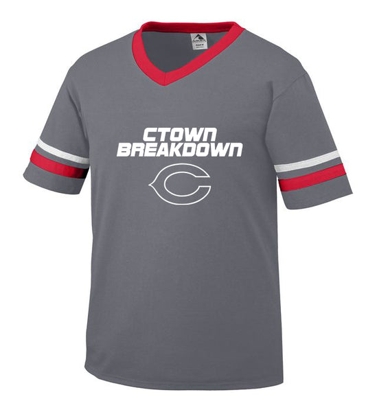 Youth Graphite Jersey with White CTOWN BREAKDOWN Little League C Logo