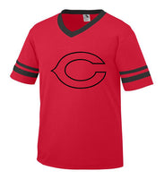 Red Jersey with Black Little League C Logo