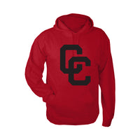 Red Fleece Hoodie with Black CC Logo