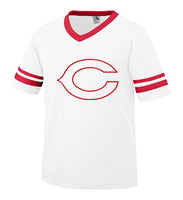Youth White Jersey with Red Little League C Logo