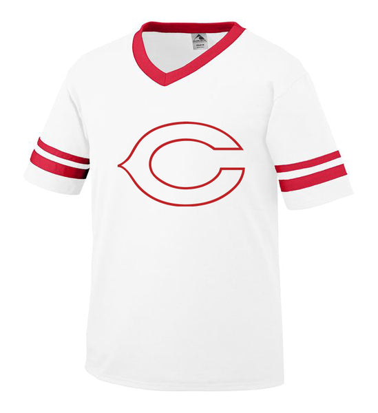White Jersey with Red Little League C Logo