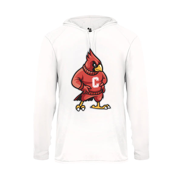 Youth White Hoodie with Cardinal in Sweater