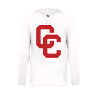 Youth White Hoodie with Red CC