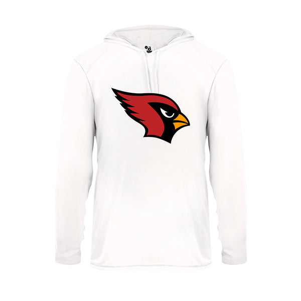 Youth White Hoodie with Cardinal Logo